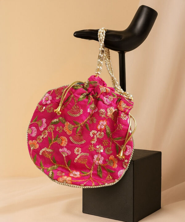 Hand Embroidered Colourful Potli Bag