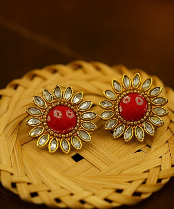 Bandhani Earrings in Red
