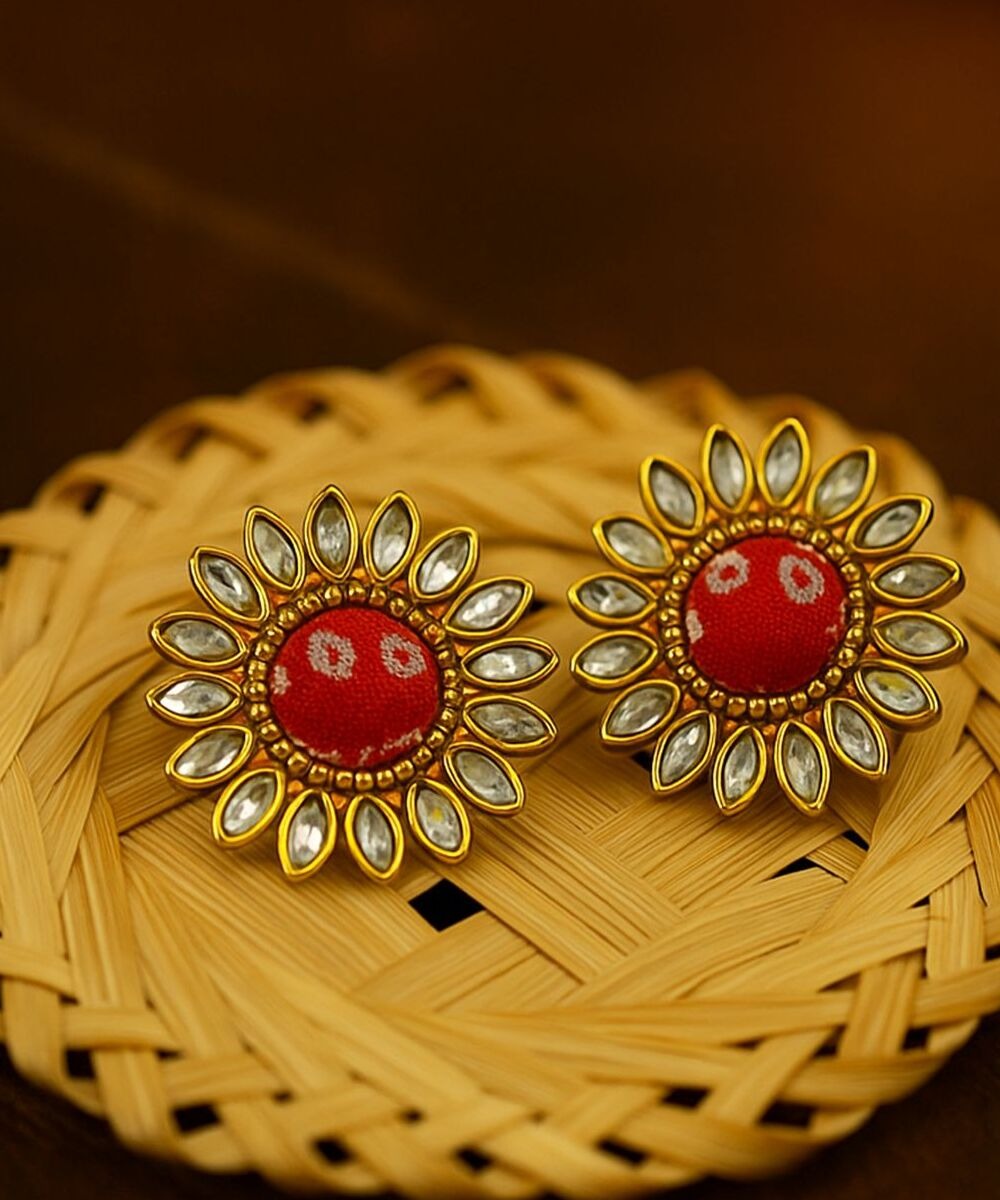 aadwi earrings bandhani red