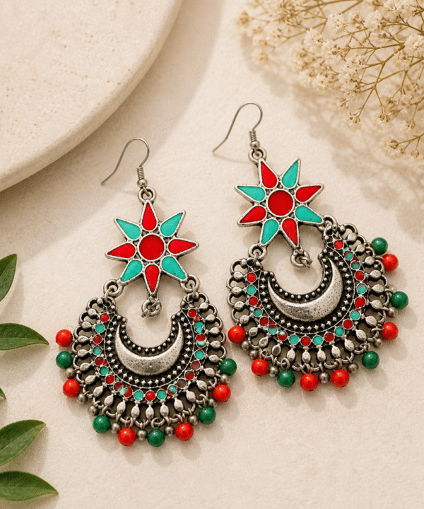 Green and Orange Chandbalis