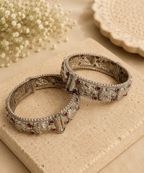 Ruby Heritage Oxidised Bangles