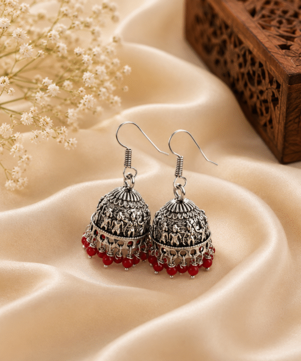 Crimson Heritage Jhumkas