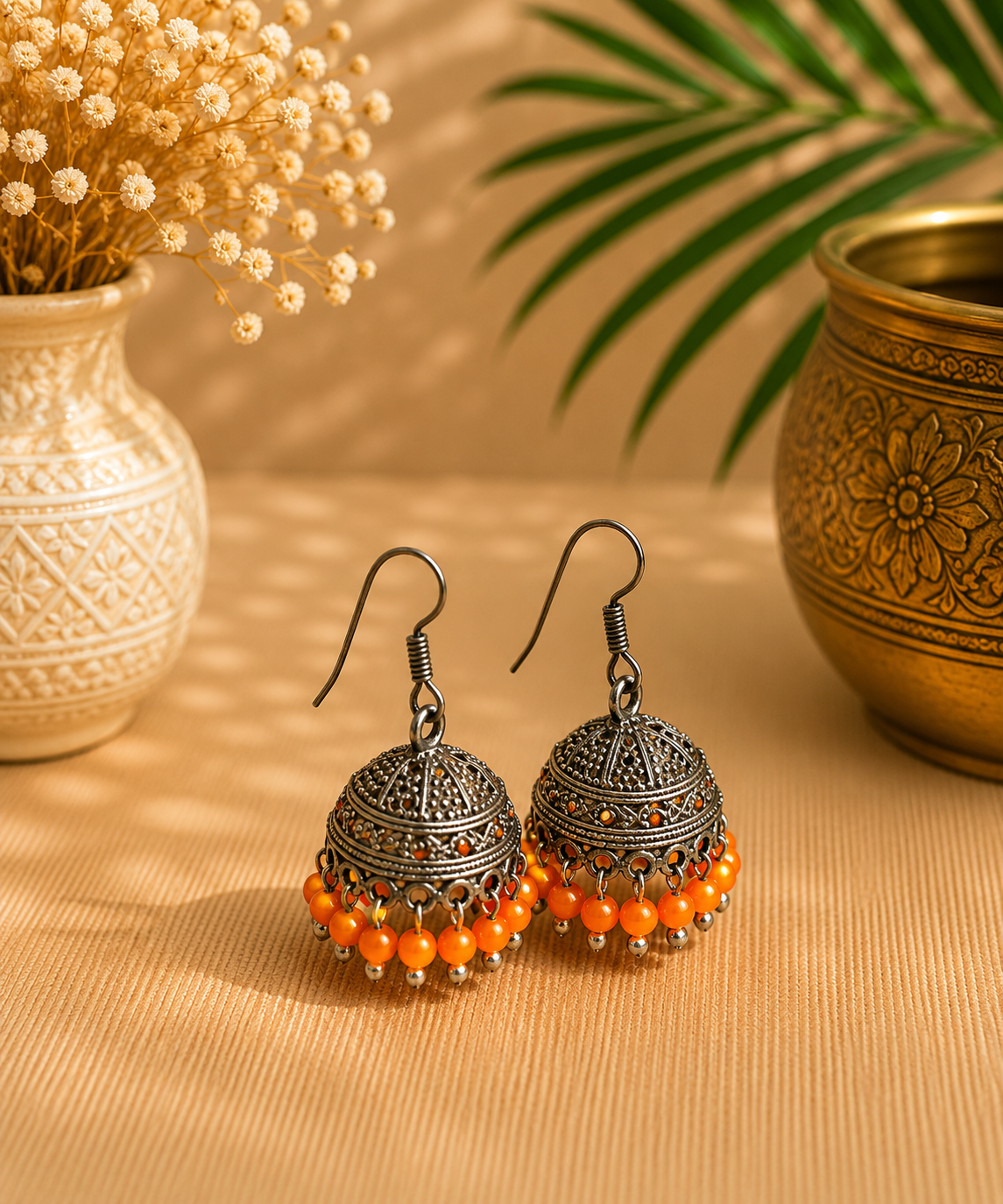 Tangerine Taal Jhumkas