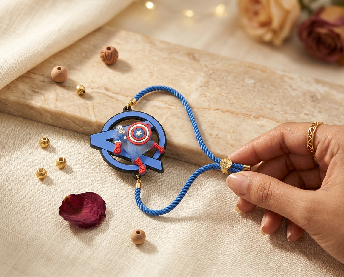 Avengers Logo Captain America Spinner Rakhi